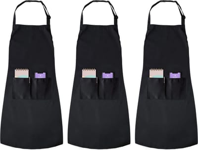 La'Moussawi ® Stijlvol en Praktisch Koks- en Keukenschort met Verstelbare Band en Voorzakken voor Dagelijks Gebruik
