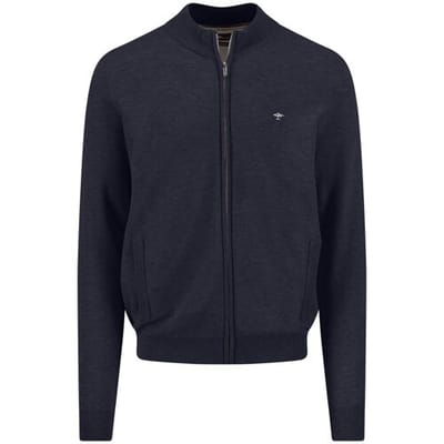 Fynch-Hatton Vest Full Zip Cotton Structure Navy / male