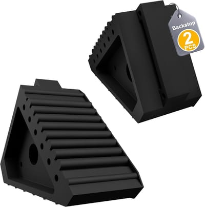 2 Stuks 20X10X15Cm Steunblokken Aanhänger | Gummi Draagbare Remblokken Met Greep Driehoekige Oprijblokken Parkblokken Set | Anti-Verschuivende Compensatieblokken | Geschikt Voor Woonwagens, Campers En Caravans | NAIZY