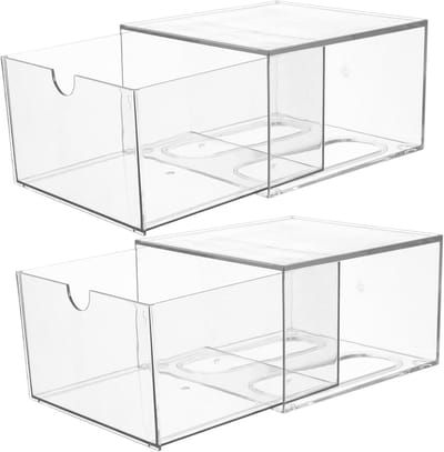 Opberg Lades - Cosmetica Organizer - Ruimte Besparen - Stapelbaar Ontwerp - 10x15x10 cm - Transparant