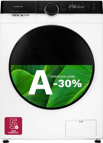 Inventum VWM1010W Wasmachine - 10kg - 1400 toeren - Energielabel A-30% - Stoomfunctie - Wit