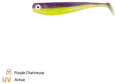 Zeck kunstaas Zander Gummi Purple Chartreuse 9cm