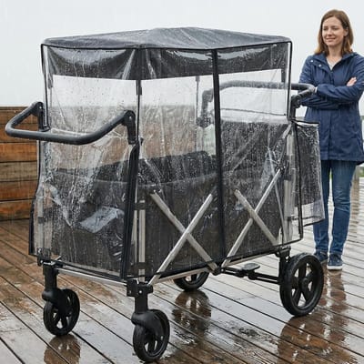 Bolderkar Regenhoes - Kar Beschermhoes - Outdoor Bescherming - Milieuvriendelijk EVA Materiaal - 105 x 80 x 50 cm - Grijs