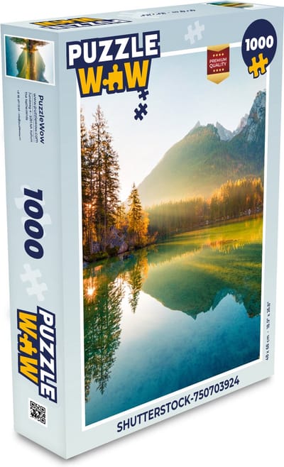 Puzzel Meer - Bos - Bergen - Natuur - Zon - Landschap - Legpuzzel - Puzzel 1000 stukjes volwassenen