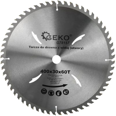 GEKO Cirkelzaagblad - Houtbewerking - 400 mm - 60 Tanden - Koelgaten