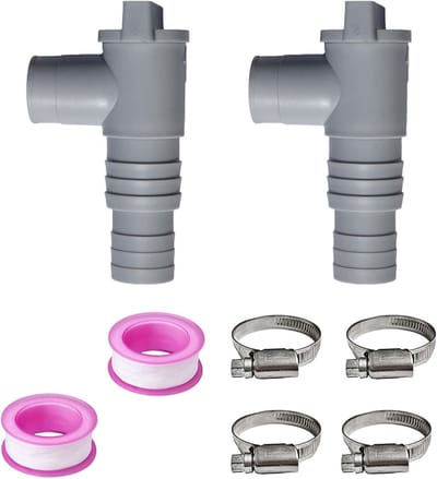 Poolklep 32 mm met adapter voor zwembadslangen - Afsluitklep voor onderhoud en installatie van PVC-buizen in zwembaden