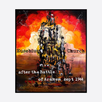 Zeefdruk Airborne Collection - Eusebius Church - After the Battle of Arnhem