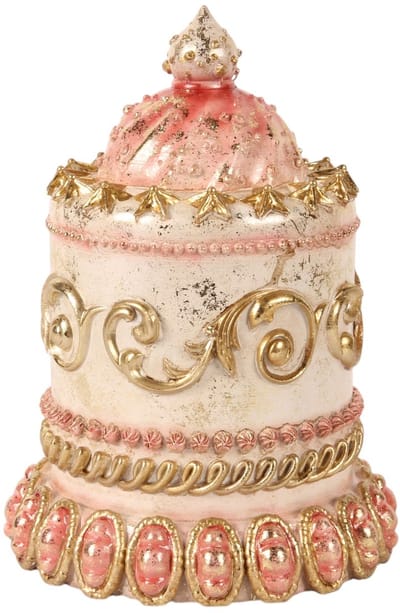 Baroque - Decoratief beeld of figuur - Decoratie Taart 23 cm - Roze - Resin - 23x16.5x16.5 - Polyresin