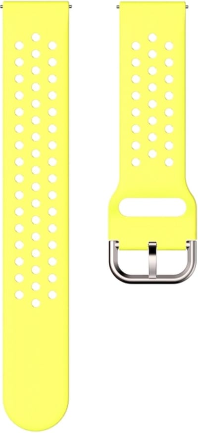 Siliconen bandje - geschikt voor Huawei Watch GT Runner 2 / GT 2(e) 46 mm / GT 3 / 4 / 5 (Pro) 46 mm / Watch 3 (Pro) / Watch 4 (Pro) / GT 6 (PRO) 46mm - geel