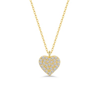 Trendy Hartjes Ketting Met Zirkonia Steentjes Goldplated (925 Sterling Zilver) Unieke Dames Sieraden Ketting | Cadeau Voor Vrouw Of Meisje
