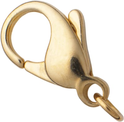Karabijnhaak – met oog Ø 5 mm – tombak verguld – 15 mm