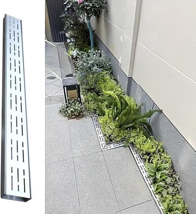 Afvoergoot RVS - Lineair Afvoersysteem - Buiten Draineren - Verstoppingspreventie Ontwerp - 10 cm Breed - Zilverkleurig