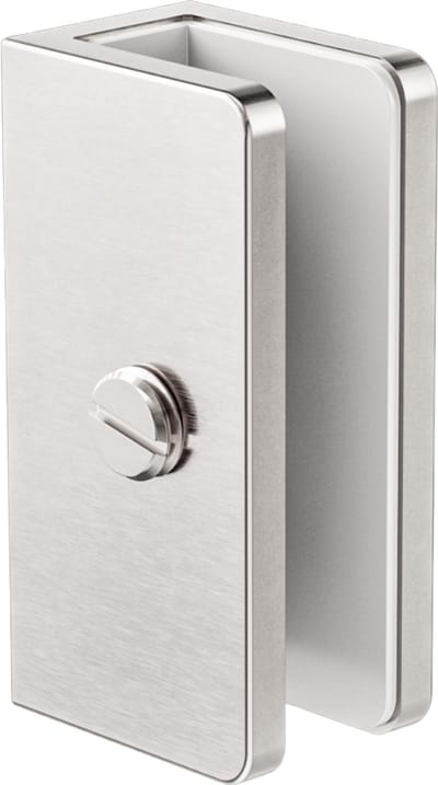 Owen & Fich Messing Glasklem Douchewand 10mm | Glasbeslag Rechte Klem Geborsteld Nikkel | Brushed Nickel | RVS
