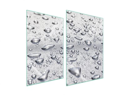TMK ArtDeko Serie - Glazen Beschermplaat - 2x35x52 cm - Druppels