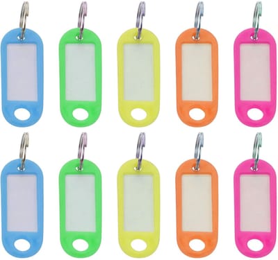MTTproducts- Sleutelhangers 10-delige set - Beschrijfbare Sleutellabels - Kunststof - Verwisselbare Etiketten - Flexibel - Afmetingen 5x2 cm - Sleutelbordjes