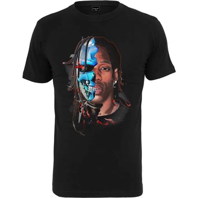 Mister Tee - Half Face Heren T-shirt - M - Zwart