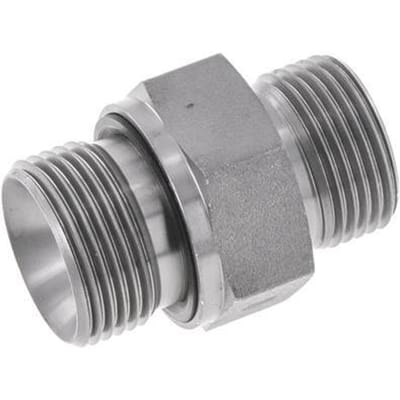 UNS 1''-14 x G 3/4'' Verzinkt Stalen Borstnippel ORFS 400 Bar - Hydrauliek - FL2S-M-EZE-100U-034G-O