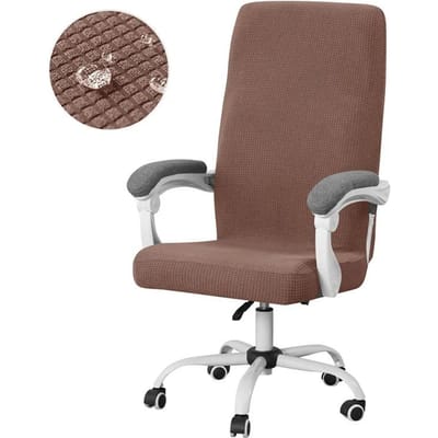 1 pièce Housse de chaise en polaire polaire Hydrofuge Couleur unie Housse de siège Élastique Tout inclus Housse de chaise Salle de jeux Bureau à domicile gray