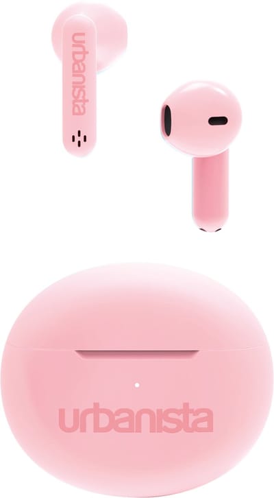 Urbanista Austin TWS Earbuds – 13mm Drivers met Helder Geluid – Tot 20u Speeltijd met Oplaadcase – Bluetooth 5.3 & IPX4 – Roze