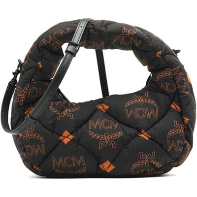 MCM Groot Logo Klassiek Monogram Afneembare Schouderband Nylon Hobo Tas Crossbody Handtas Mini Dames tassen Zwart MWHDATA01BK001 Basic Set (Bag+Dust Bag) black