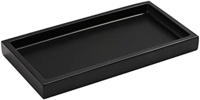 PromoHome Badkamer Organizer Lade - Zwarte Hars Opbergschaal voor Sieraden en Accessoires
