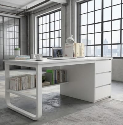 Hoekbureau met Boekenkast 120x48x75 cm - 120x48x75 cm - cm – Modern Bureau Laden, - Medahomestore