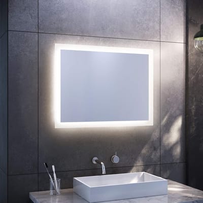 Badkamerspiegel met LED Verlichting - 80 x 60 cm Warmwit met Wandschakelaar