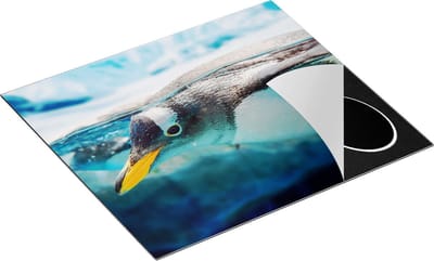 Chefcare Inductie Beschermer Pinguïn Zwemt onder Water - 60x50 cm - Afdekplaat Inductie - Kookplaat Beschermer - Inductie Mat