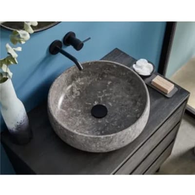 Allibert Waskom Badkamer Ergo - Natuursteen - Rond - Grijs Marmer - 42cm