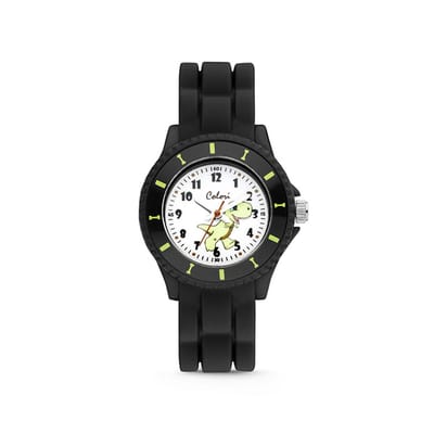 Colori Kidz 5-CLK115 Kinderhorloge met Dinosaurus - Siliconen Band - Ø 30 mm - Zwart