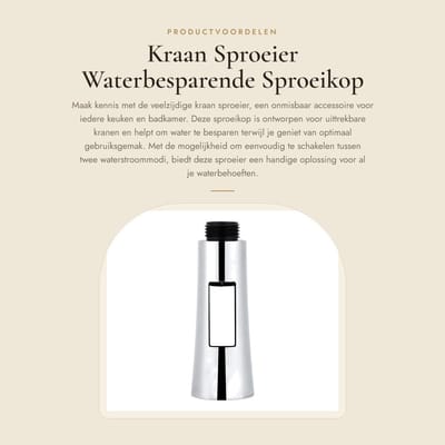Dailygoods- Sproeikop Waterbesparend - Kraan Opzetstuk - Keukenkraan - Badkamer - Twee Waterstroommodi - Hoogwaardig ABS - Kraansproeier