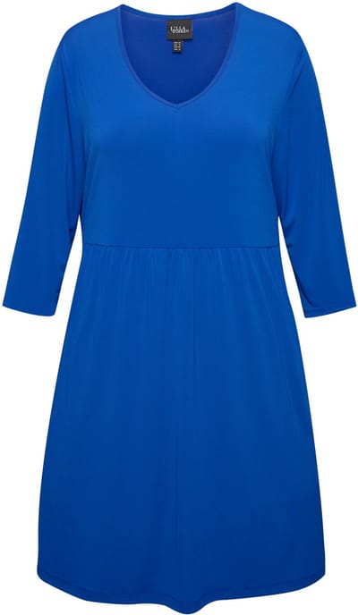 Ulla Popken - Dames - Longshirt A-lijn tuniekhalslijn 3/4-mouwen zakken - Kobaltblauw - Maat 46+