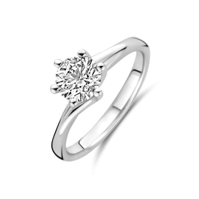 14K witgoud ring lab grown diamant 1.00ct g vs - 4106413