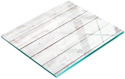 Glazen keukensnijplank met afbeelding, houten wandbekleding, 60x52 cm