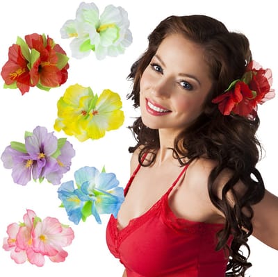 Boland Hawaii bloem - haarclip - Hawaii bloem haarclip - tropisch thema - verkleden