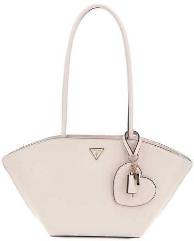 GUESS schoudertas Bolena Shoulder Satchel Bag Stone crème