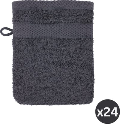 TISECO HOME STUDIO - Washand RIVA - SET/24 - 100% katoen - 450 g/m² - met ophanglus - 100% katoen - superzacht en zeer absorberend - 15x21 cm - Blue stone