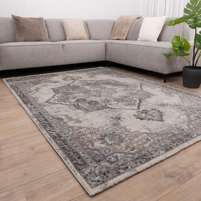 Grijs Tapijt Vintage Laagpolig Vloerkleed Koho Impressive - 200x290cm- Modern - Woonkamer - Salon - Slaapkamer - Eetkamer