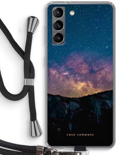 Case Company® - Hoesje met koord geschikt voor Samsung Galaxy S21 hoesje met Koord - Travel to space - Telefoonhoesje met Zwart Koord - Bescherming aan alle Kanten en Over de Schermrand