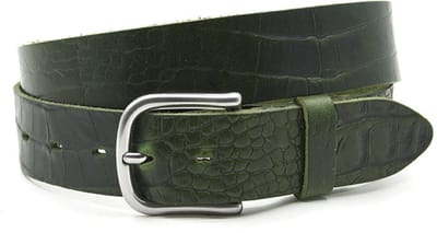 Dames riem groen - 4 cm breed - Leer - Pantalon riem - Casual - Maat 90