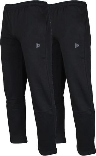 2-Pack Donnay -Joggingbroek rechte pijp dunne kwaliteit (Nigel) - Sportbroek - Heren - Black (020) - maat S