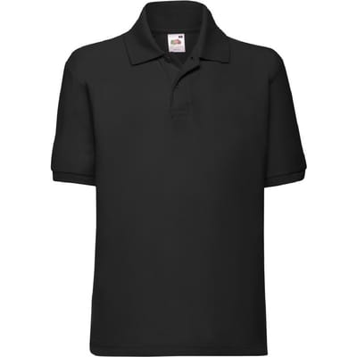Fruit of the Loom Kinder/Kids Piqué Poloshirt met Korte Mouwen (Zwart)
