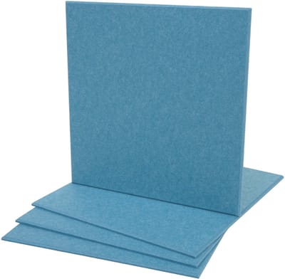 Set van 4 akoestische wandpanelen MCW-L52, wandpanelen akoestische panelen, geluidsabsorberend 1m² oppervlak 50x50cm ~ blauw