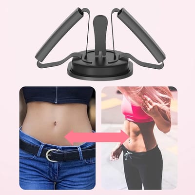 Sit Up Assistent-apparaat - Buikspier trainer - Buikspieren trainen - Sterke zuigkracht - 16 x 14 x 7 cm - Zwart