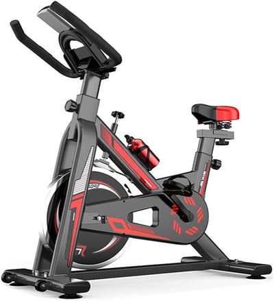 Indoor Fiets - Hometrainer Fitness - Cardio Training - Stille Riem Aandrijving - 150kg Max - Zwart