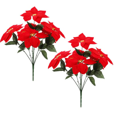 Kunst Kerstster Simulatie Kerstbloemen Rood Zijde Nepbloem Decoratie