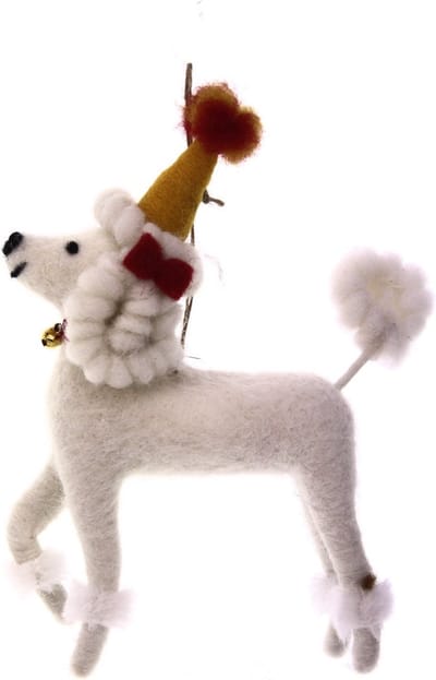 Circus Poedel hangend vilt 14x5x18cm