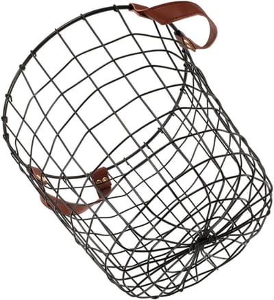 Opbergmand Brandhout - Dekens Mand - Haardhout Opslag - Ademend Ijzeren Ontwerp - 30x30x28 cm - Diverse Kleuren
