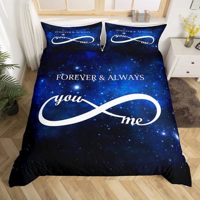 Custom Naam Geliefde Beddengoed Set, Koppel Dekbedovertrek Kamer Decoratie, Romantisch Cadeau Dekbedovertrek Gepersonaliseerde Dekbedovertrek Kussensloop 150x200cm 3pcs