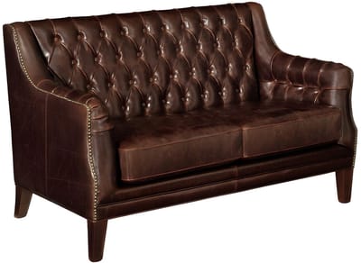 Vente-unique Driezits- en tweezitsbank van leer COLBERT - Bruin